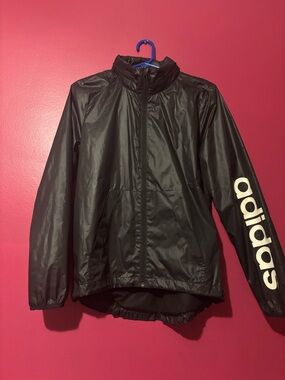 adidas Black Jacket with White Logo Tag